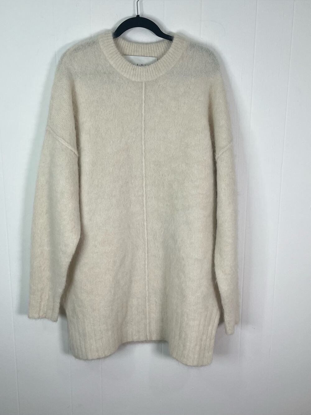 Rodebjer Mirembe Alpaca Blend Longline Sweater M Ivory Beige 78% Alpaca
